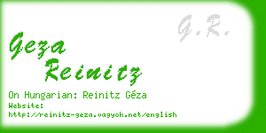 geza reinitz business card
