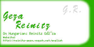geza reinitz business card
